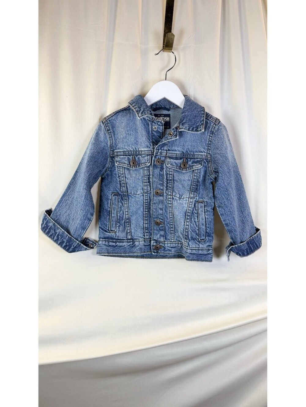 OshKosh B'gosh The Genuine Article Trucker Jacket Toddler 4T Blue Denim Cotton